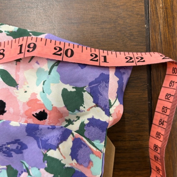 New Kori Floral Print Ruffle Straps with Back Tie Jumpsuit in Lavender Size XL - Picture 13 of 14